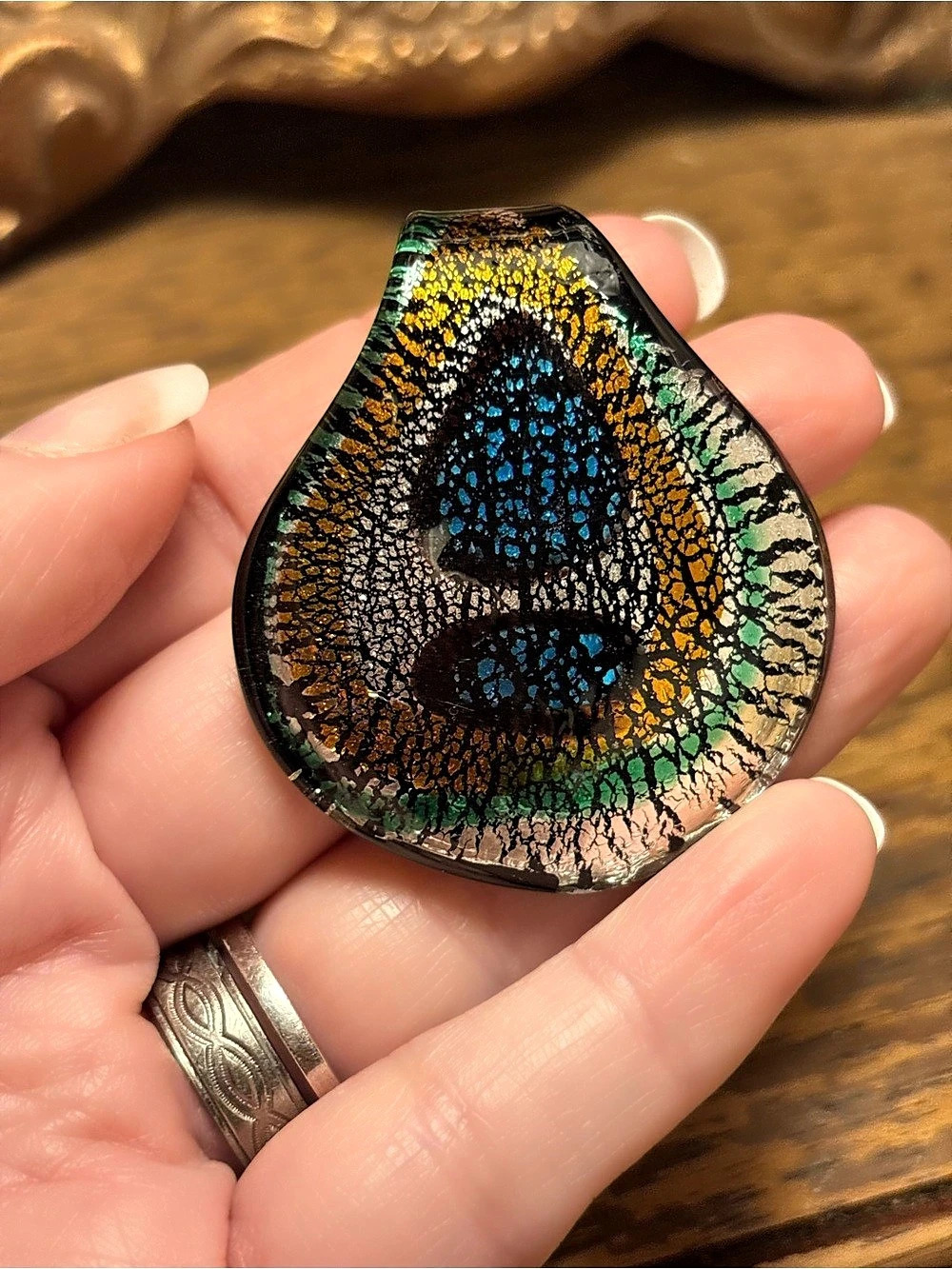 Abstract Multicolor Glass Pendant